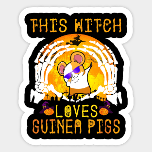 This Witch Loves Guinea Pigs Halloween (139) Sticker